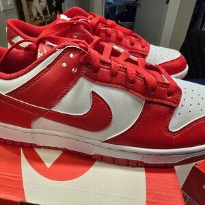 Nike Dunk Low Retro White University Red men's size 10.5 shoes HF5441-104 NEW